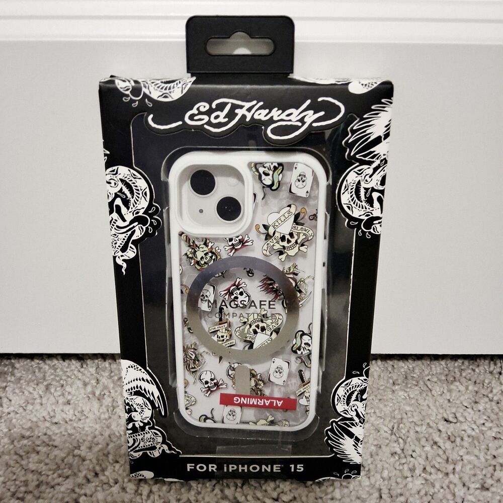 Ed Hardy iPhone 15 MagSafe Compatible 360 Protection Cellphone Case